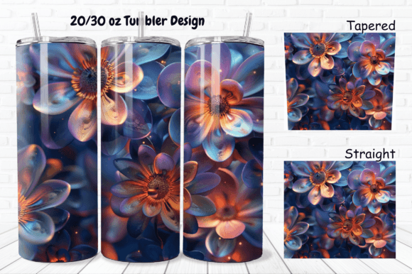Download 3D Glowing Flowers 20/30Oz Tumbler Wrap - 30oz tumbler wrap Collection
