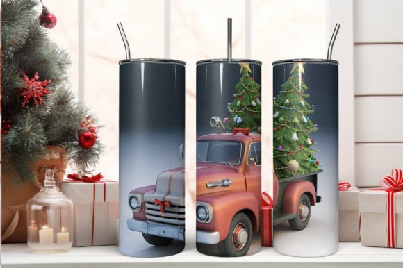 Download Christmas Tumbler Wrap Vintage Red Truck - Vintage red truck Collection