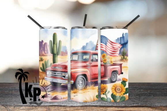 Download Vintage Red Truck Tumbler Wrap PNG - Vintage red truck Collection