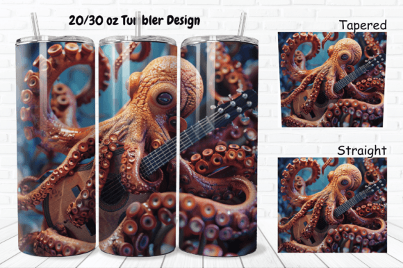Download 3D Musician Octopus 20/30Oz Tumbler Wrap - 30oz tumbler wrap Collection