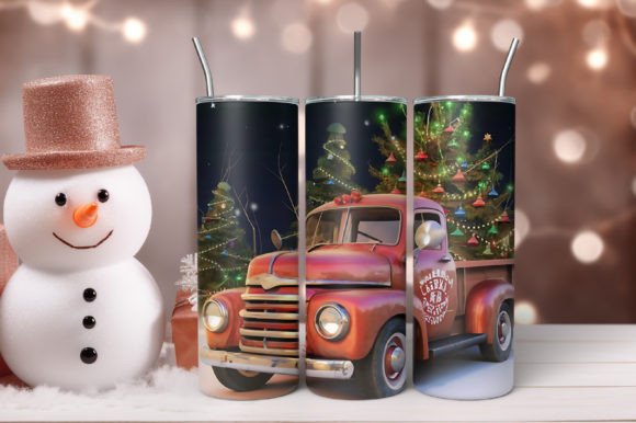 Download Christmas Tumbler Wrap Vintage Red Truck - Vintage red truck Collection